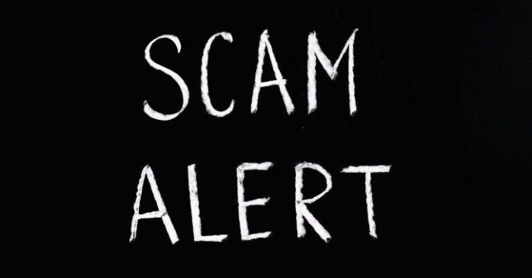 Scams - Scam Alert Letting Text on Black Background