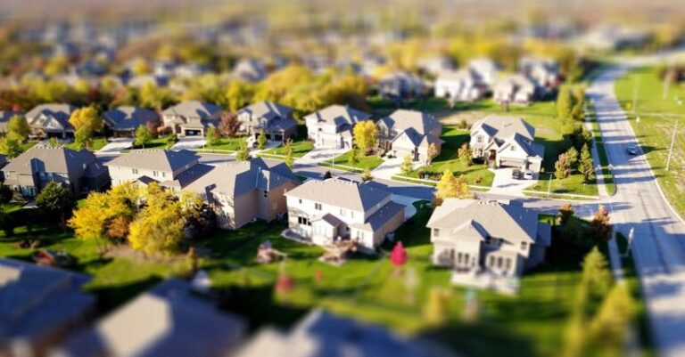 Real Estate - High Angle Shot of Suburban Neighborhood